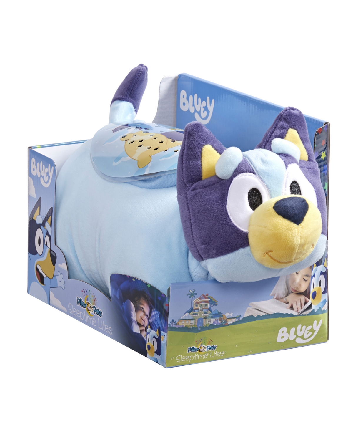 Pillow Pets Pillow Pet Bluey Sleet Time Lite Plush Pillow In Blue