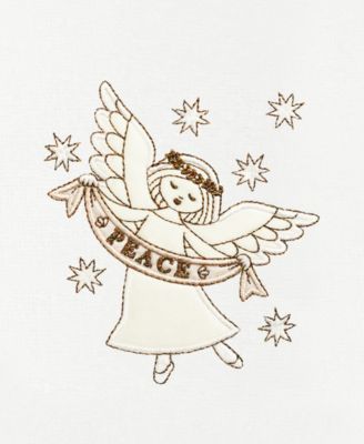 Christmas Angel Embroidered Luxury 100% Turkish Cotton Hand Towels, 2 Piece Set