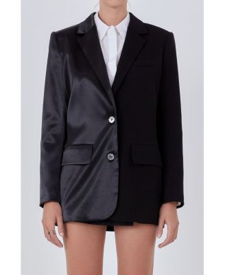 Women's Satin Suit Blazer