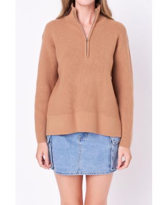 Women's Zip Collared Sweater