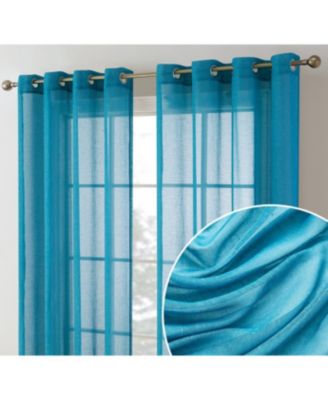 Sierra Burlap Flax Linen Semi Sheer Privacy Light Filtering Transparent Window Grommet Thick Curtains Panels, Set of 2