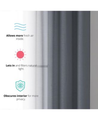 2 Piece Semi Sheer Voile Window Curtain Drapes Grommet Panels for Bedroom, Living Room & Kids Room