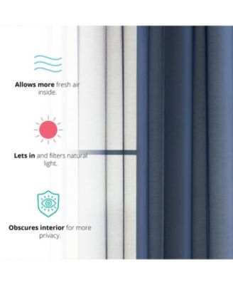 2 Piece Semi Sheer Voile Window Curtain Drapes Grommet Panels for Bedroom, Living Room & Kids Room