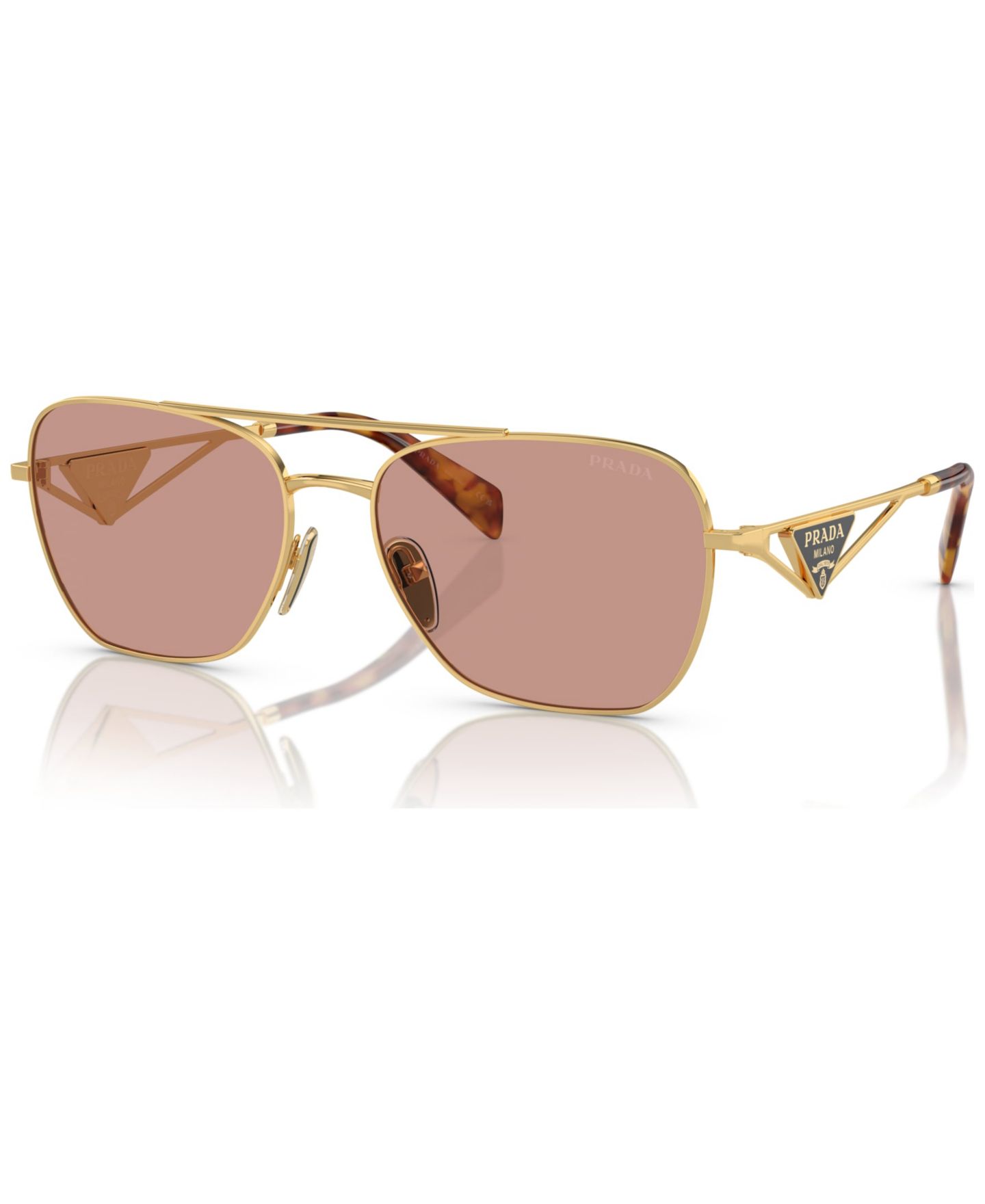 Женские солнцезащитные очки PRADA Symbole Round Sunglasses, PR A50S, цвет: Золотой / Разноцветный — фото 1