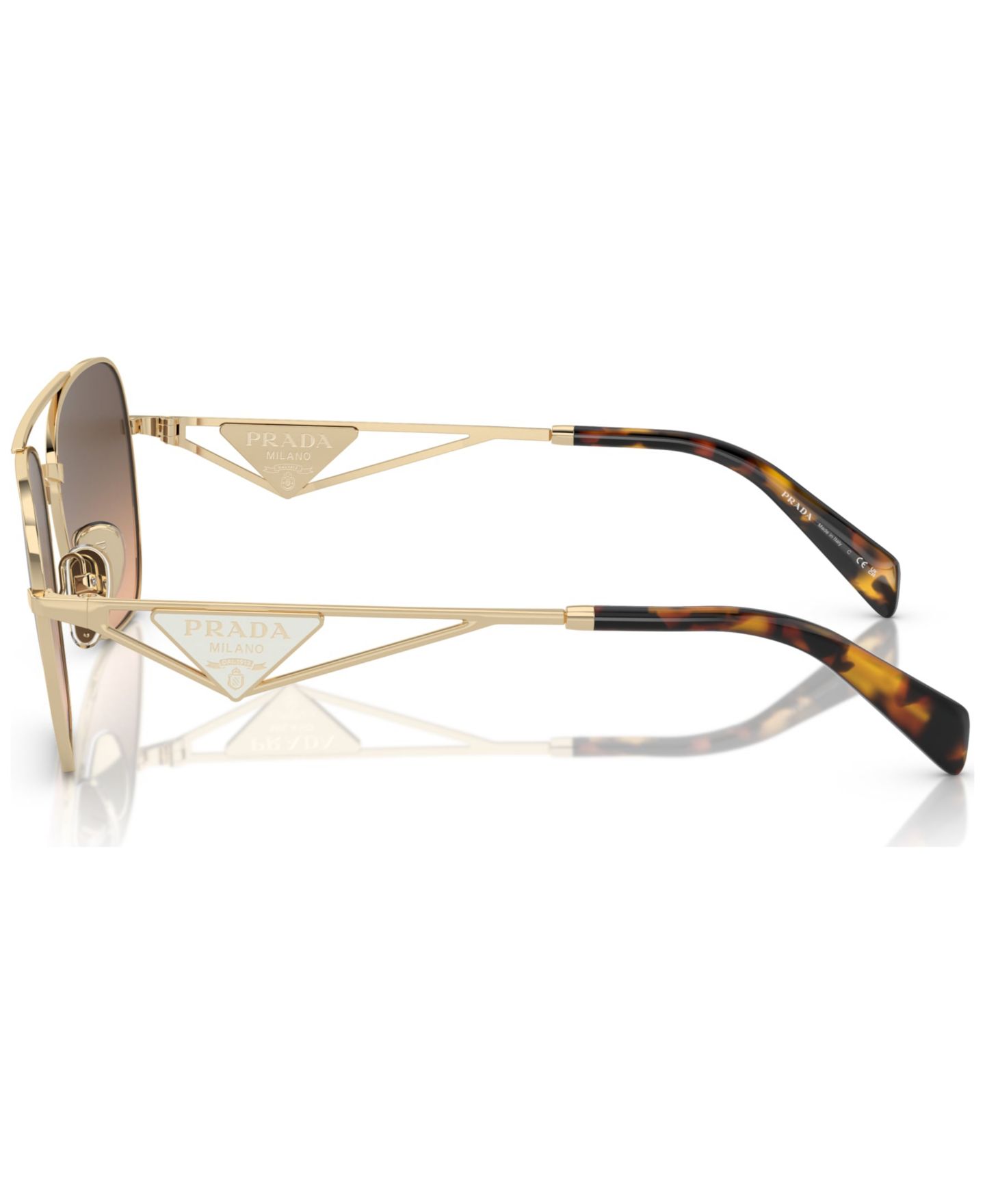 Женские солнцезащитные очки Prada Rectangular Sunglasses, Gradient PR A50S, цвет: Бледный золотой — фото 2