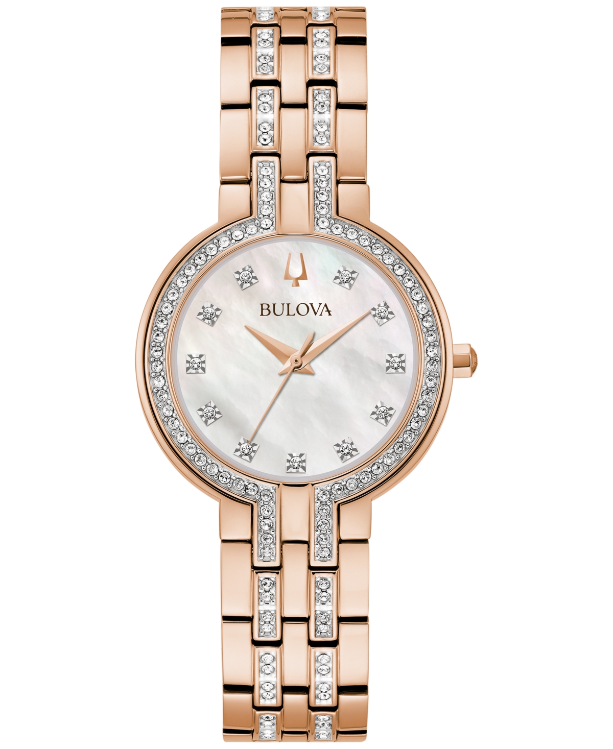 Shop Bulova Women's Classic Crystal Rose Gold-tone Bracelet Watch Box Set 30mm