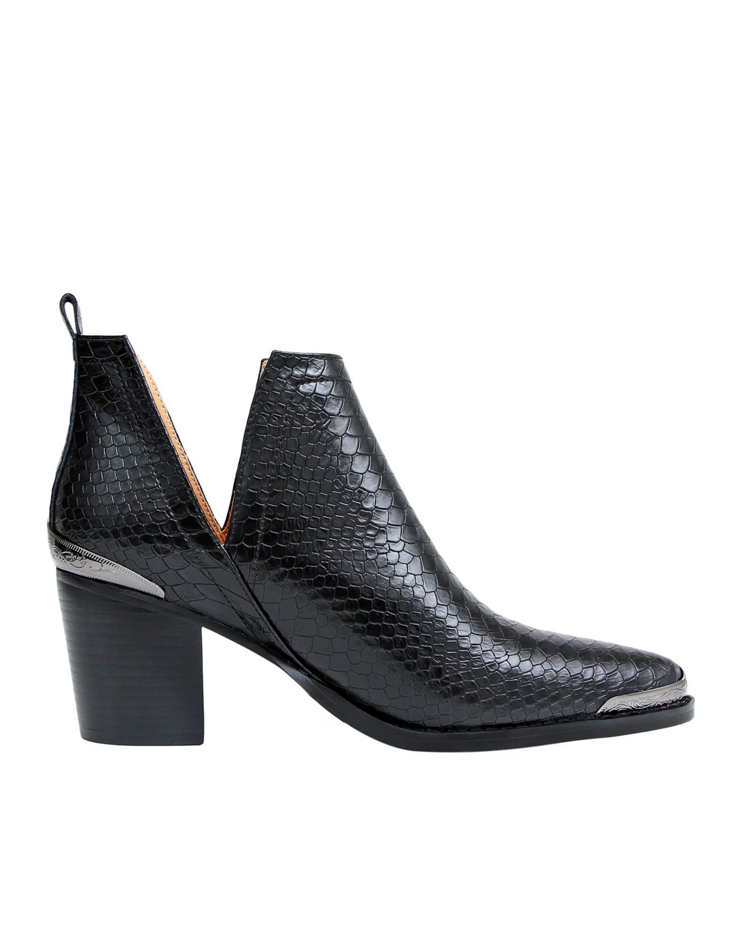 Женские ботинки Belle & Bloom Austin Croc Embossed Ankle Boot, цвет: Чёрный — фото 1