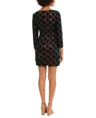 Donna Morgan Square Neck Tiered Mini Dress - Puffed Sleeves, Pockets, Fully Lined, Machine Washable - View #2