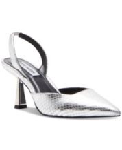 Silver kitten top heels closed toe