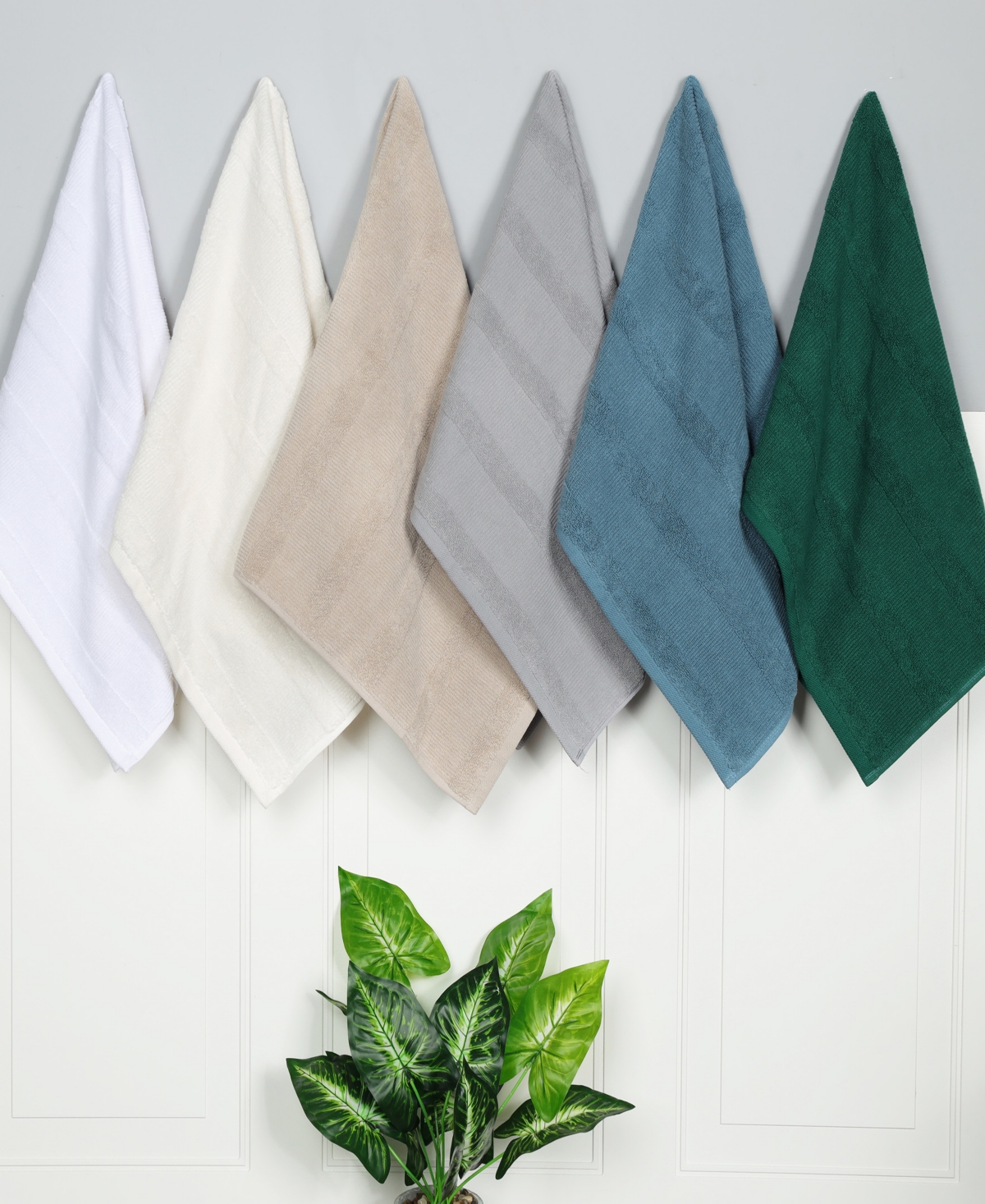 Superior Roma Ribbed Turkish Cotton Quick-Dry Solid Assorted Highly Absorbent Towel