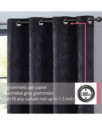 Redmont Lattice Pattern Thick Soft Thermal Insulated Energy Efficient Room Darkening Privacy Blackout Grommet Curtain Panels for Living Room - Set of 2 Panels