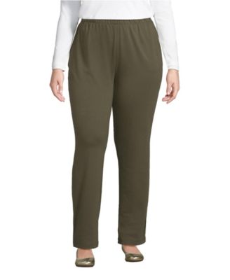 Women's Plus Size Sport Knit High Rise Elastic Waist Pull On Pants