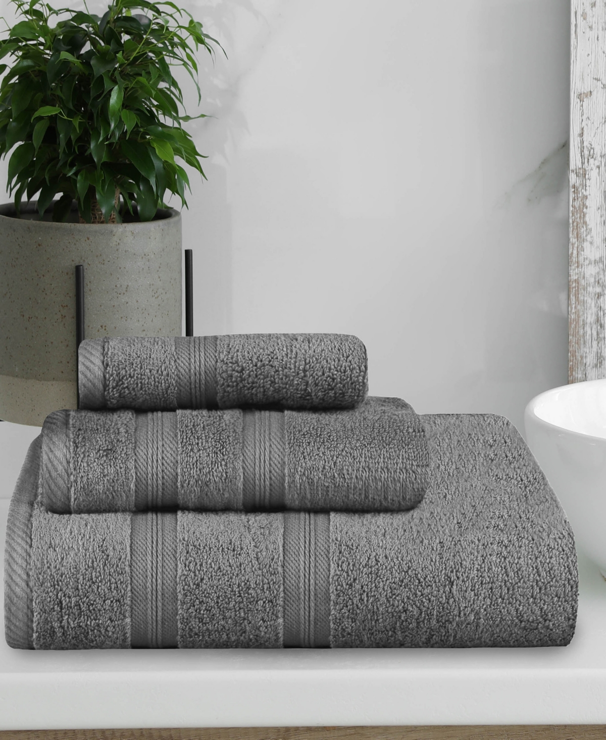 Superior Smart Dry Zero Twist Cotton 3-Piece Assorted Towel