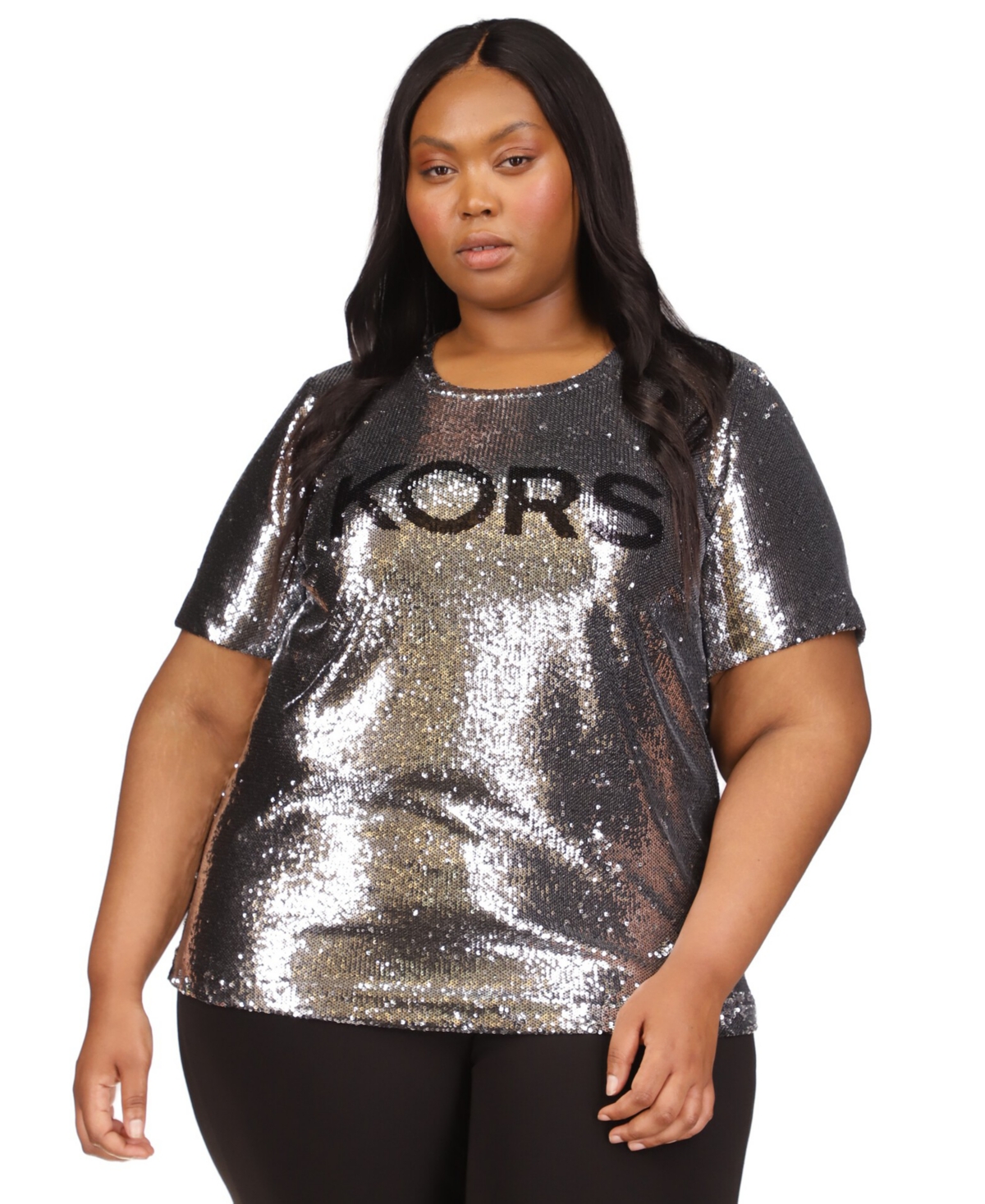 Michael kors t shirt womens silver outlet