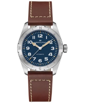 Hamilton - Women's Swiss Automatic Khaki Field Expedition Brown Leather Strap Watch 37mm