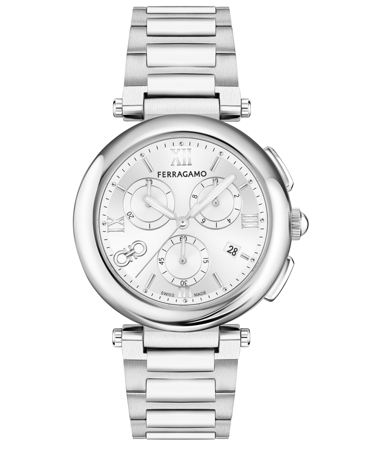 Ferragamo Salvatore  Women's Swiss Chronograph Legacy Stainless Steel Bracelet Watch 40mm
