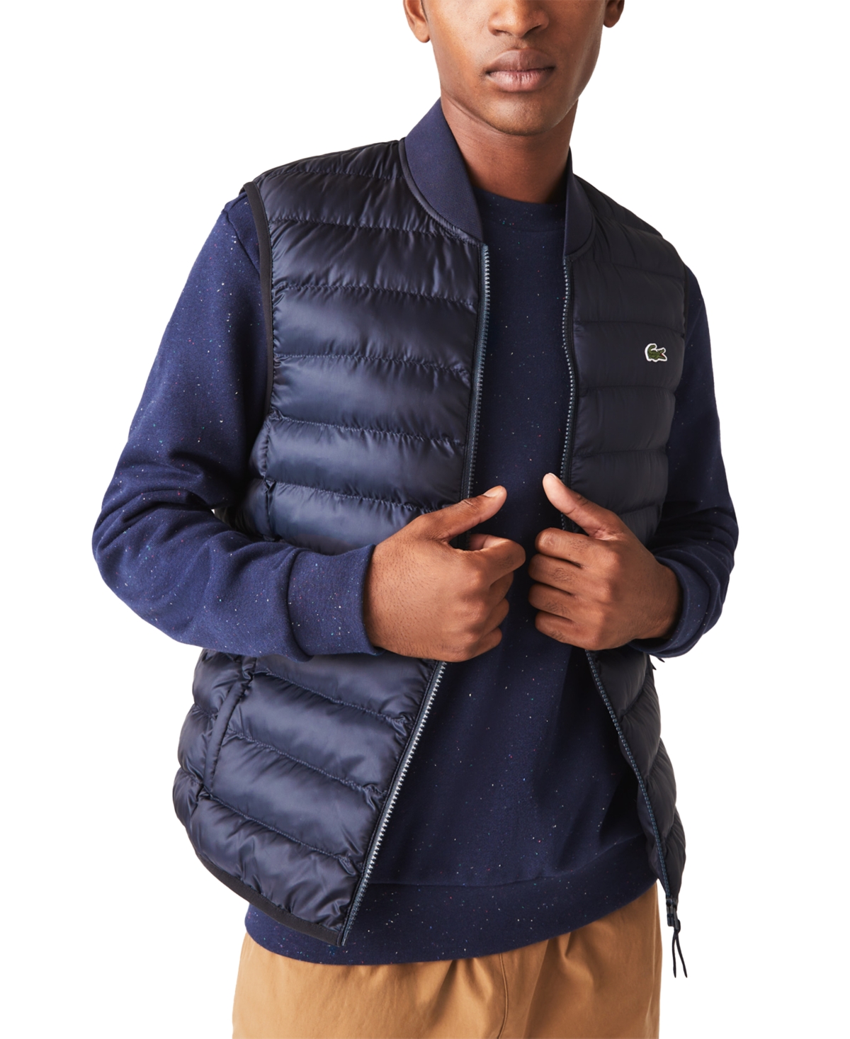 Lacoste Men's Blousons Quilted Vest Jacket In Cobalt