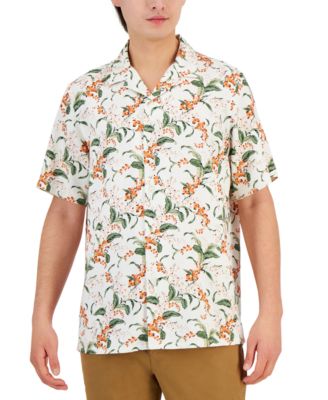 Club Room - Men's Elevated Short-Sleeve Floral Print Button-Front Camp Shirt