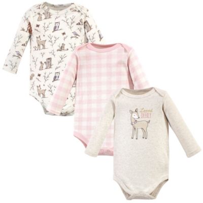 Baby Girls Hudson Essential All-Cotton Long-Sleeve Bodysuit Triple Pack