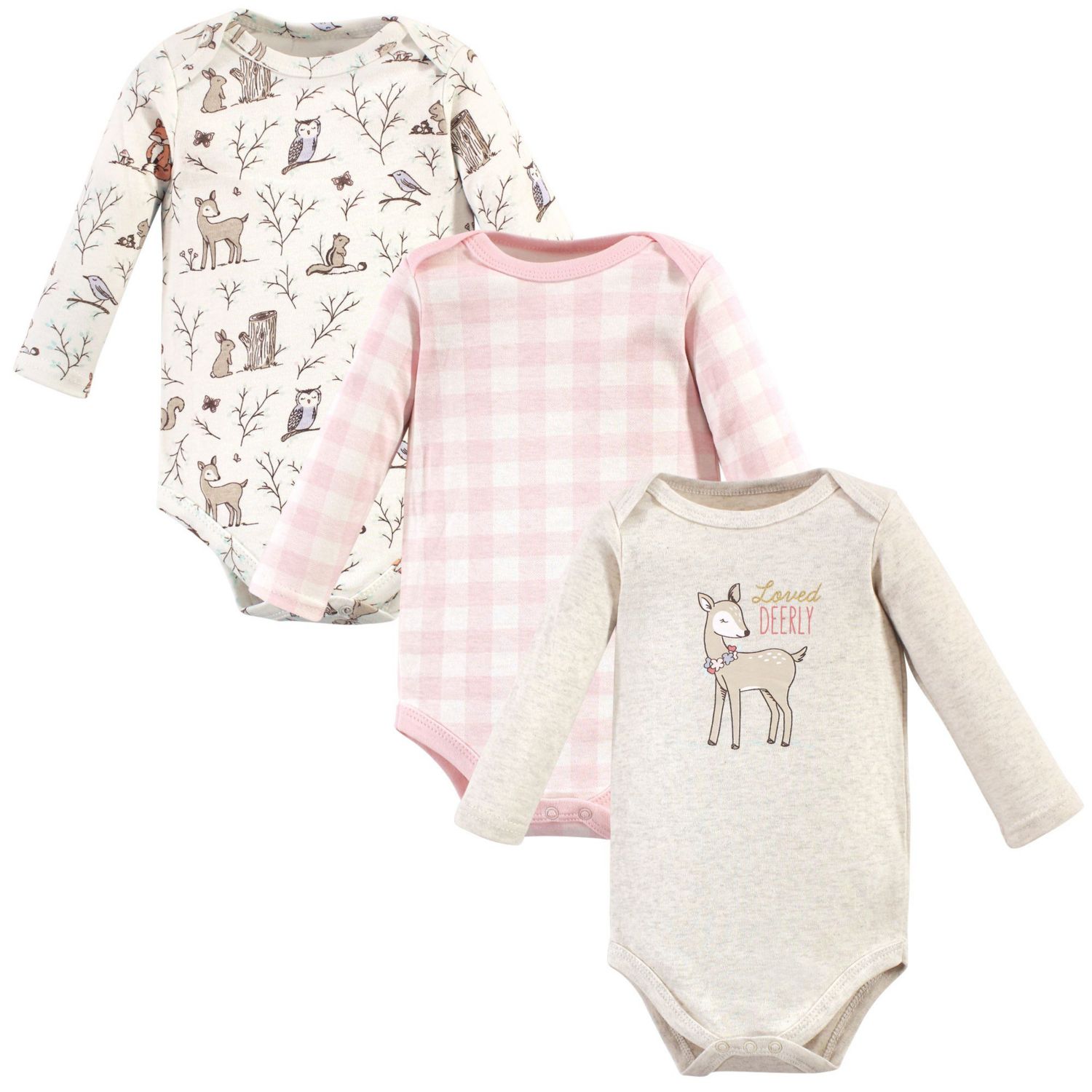 Baby Girls Hudson Essential All-Cotton Long-Sleeve Bodysuit Triple Pack