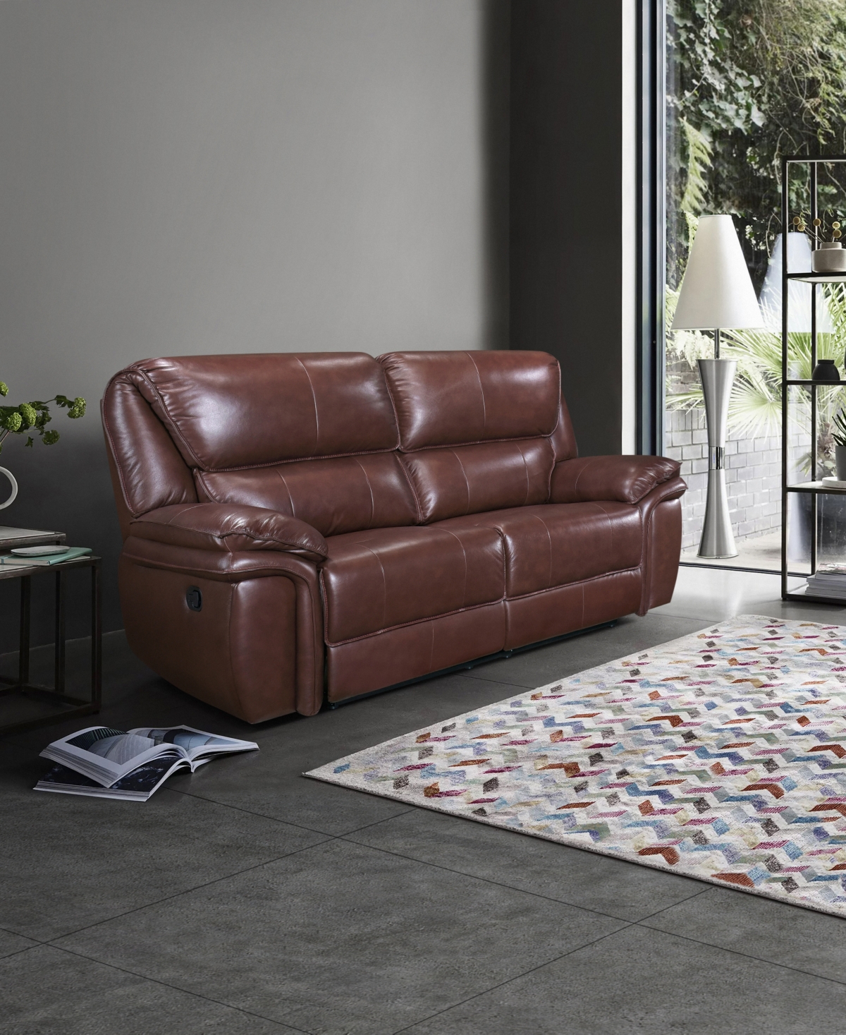 Shop Homelegance White Label Colin 66" Leather Match Lay Flat Double Reclining Love Seat In Brown