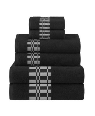 Superior Larissa Geometric Embroidered Jacquard Border Cotton 6-Pc. Bath Towel Set