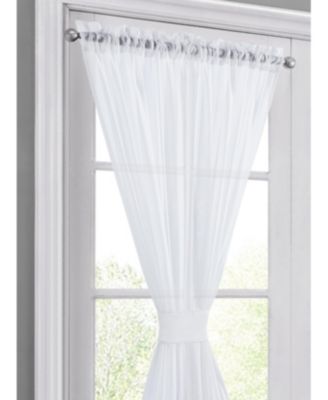 Sheer Voile French Door Patio Sidelight Window Treatment Curtain Panels with Tieback for Kitchen - 2 Panels