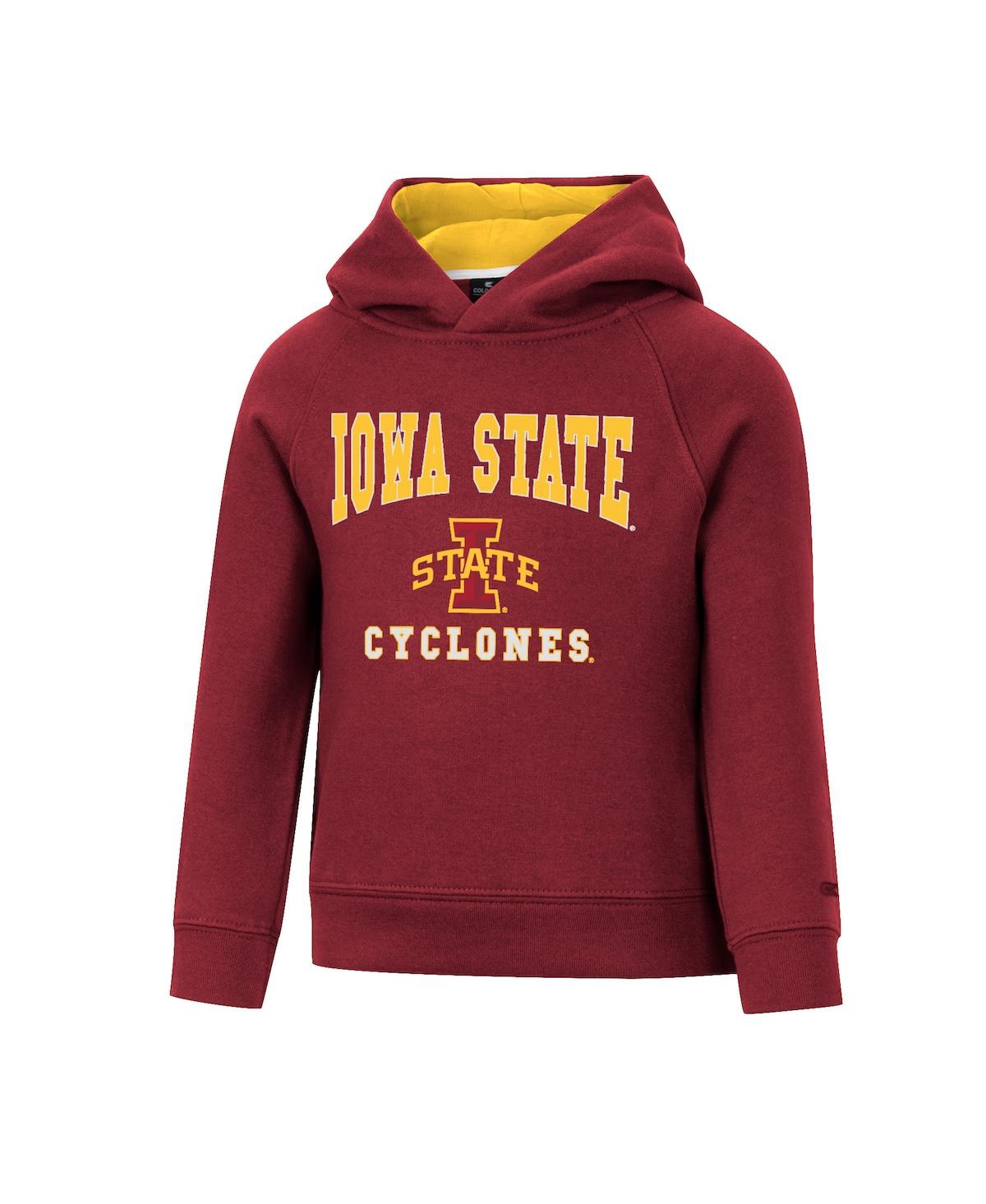 Colosseum Babies' Toddler Boys And Girls  Cardinal Iowa State Cyclones Chimney Sweep Raglan Pullover Hoodie