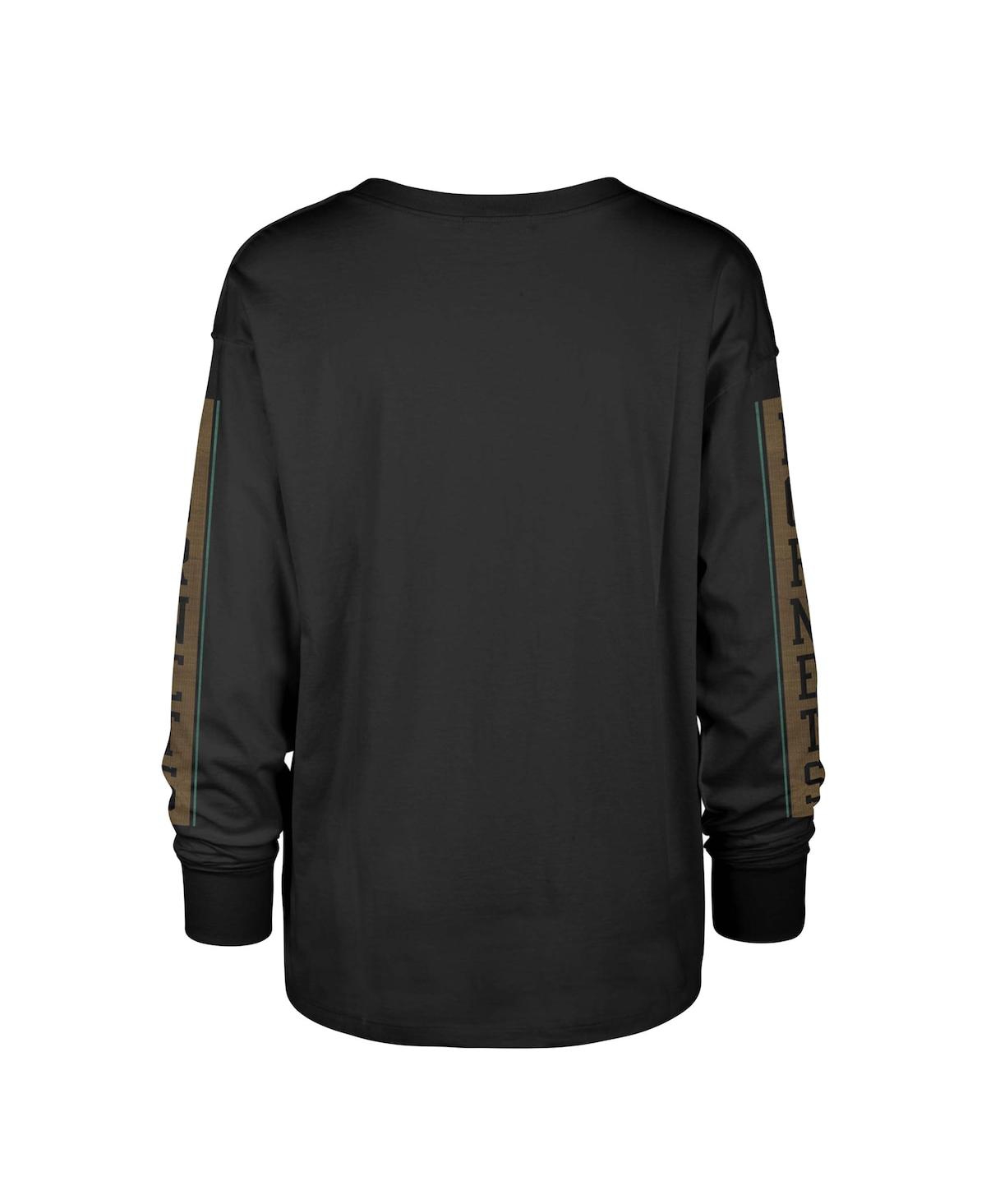 Shop 47 Brand Women's ' Black Distressed Charlotte Hornets City Edition Soa Long Sleeve T-shirt