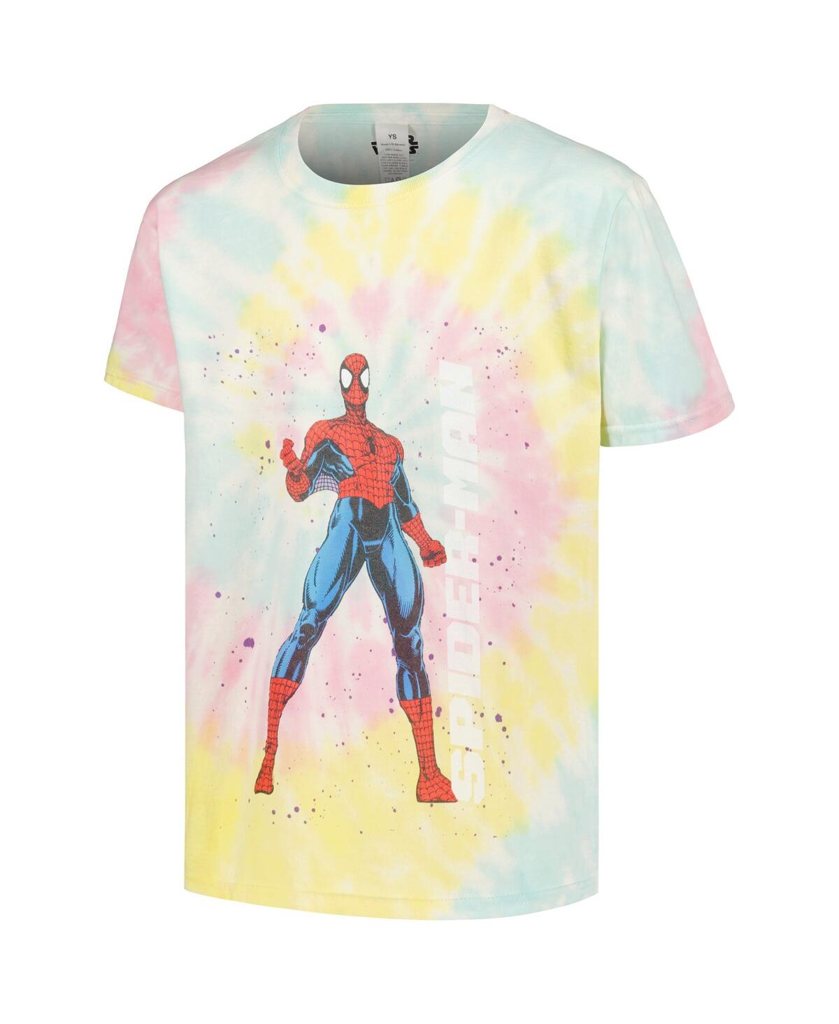 Shop Mad Engine Big Boys And Girls  Spider-man Tie-dye Graphic T-shirt In Blue