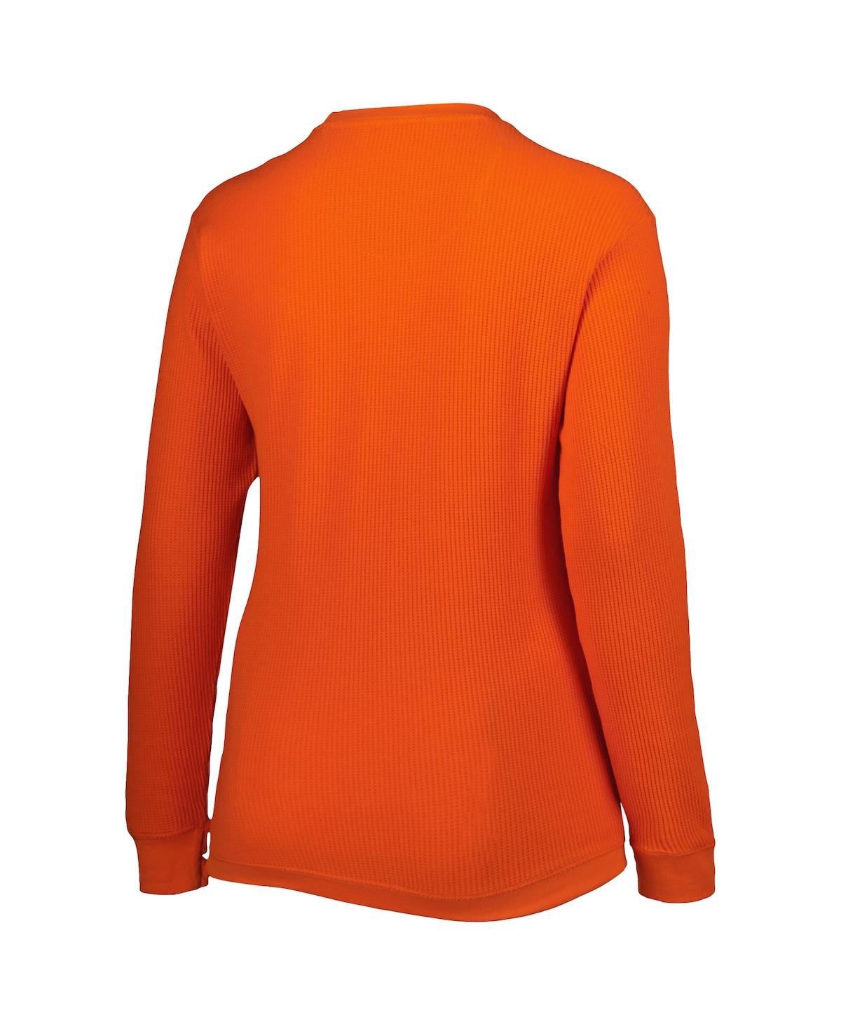 Shop Pressbox Women's  Orange Clemson Tigers Surf Southlawn Waffle-knit Thermal Tri-blend Long Sleeve T-sh