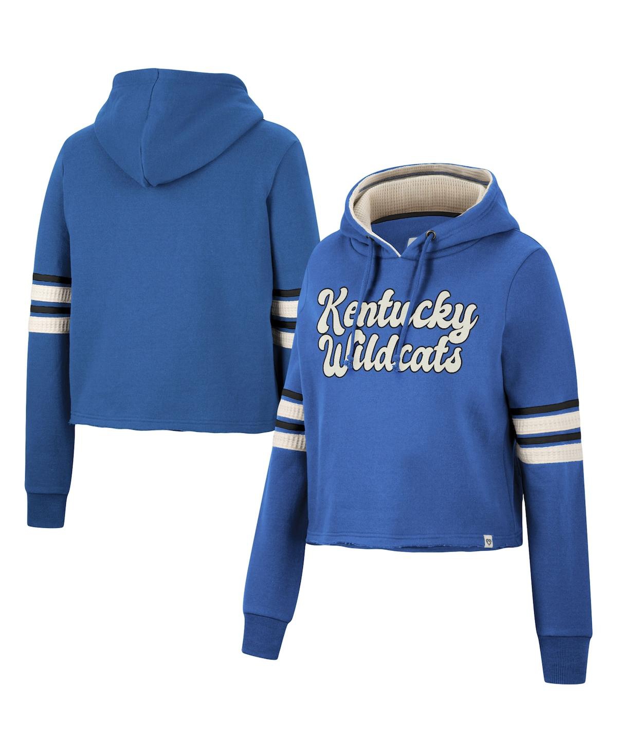 Women's Colosseum Royal Kentucky Wildcats Retro Cropped Pullover Hoodie - Royal