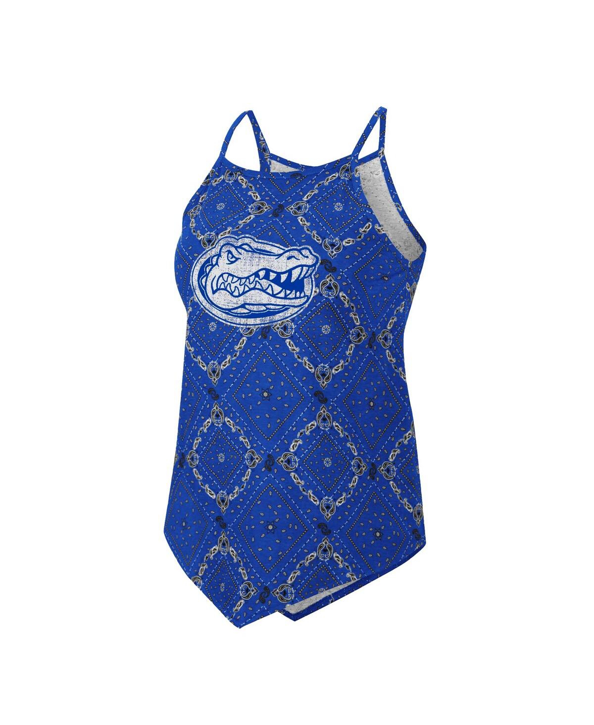 Colosseum Women's  X Wrangler Royal Distressed Florida Gators Bandana Tank Top In Royal