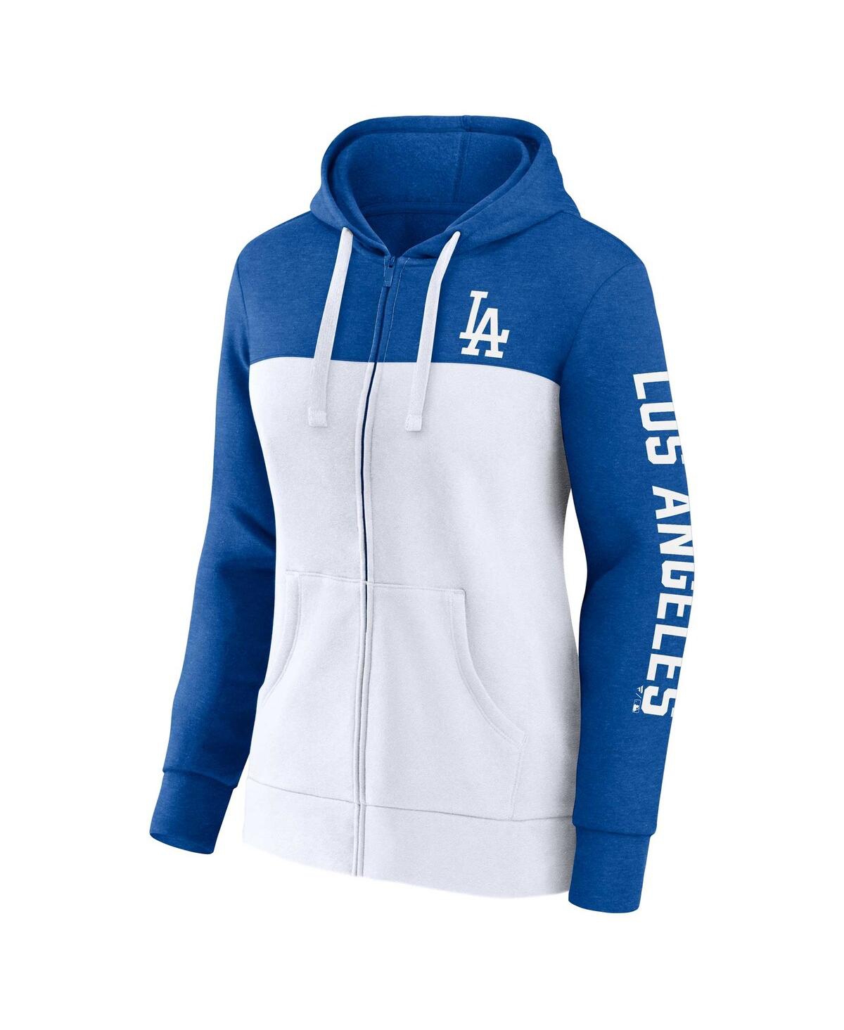 Women's Fanatics White Los Angeles Dodgers City Ties Hoodie Full-Zip Sweatshirt - White
