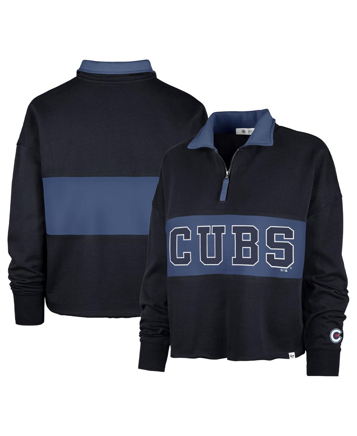 Women's '47 Brand Navy Chicago Cubs City Connect Bae Remi Quarter-Zip Jacket