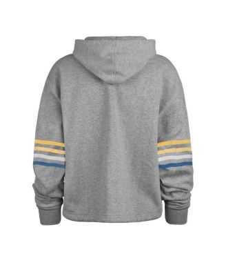 Women's Heather Gray Distressed Los Angeles Chargers Upland Bennett Pullover Hoodie