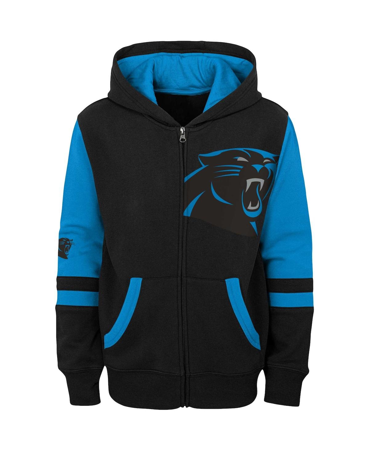 Outerstuff Preschool Black Carolina Panthers Stadium Color Block Full-zip Hoodie In Black