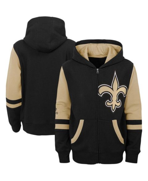 Худи Outerstuff Black New Orleans Saints Colorblock Full-Zip для мальчиков