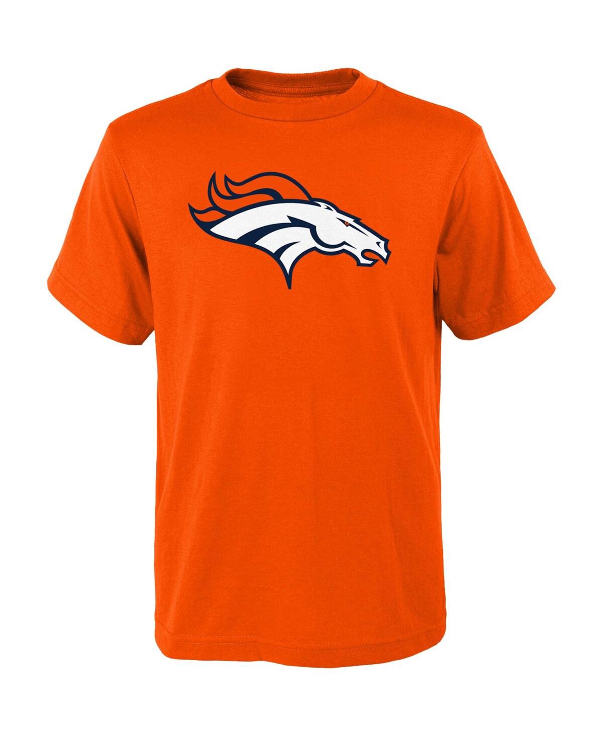 Outerstuff Kids' Big Boys Orange Denver Broncos Primary Logo T-shirt