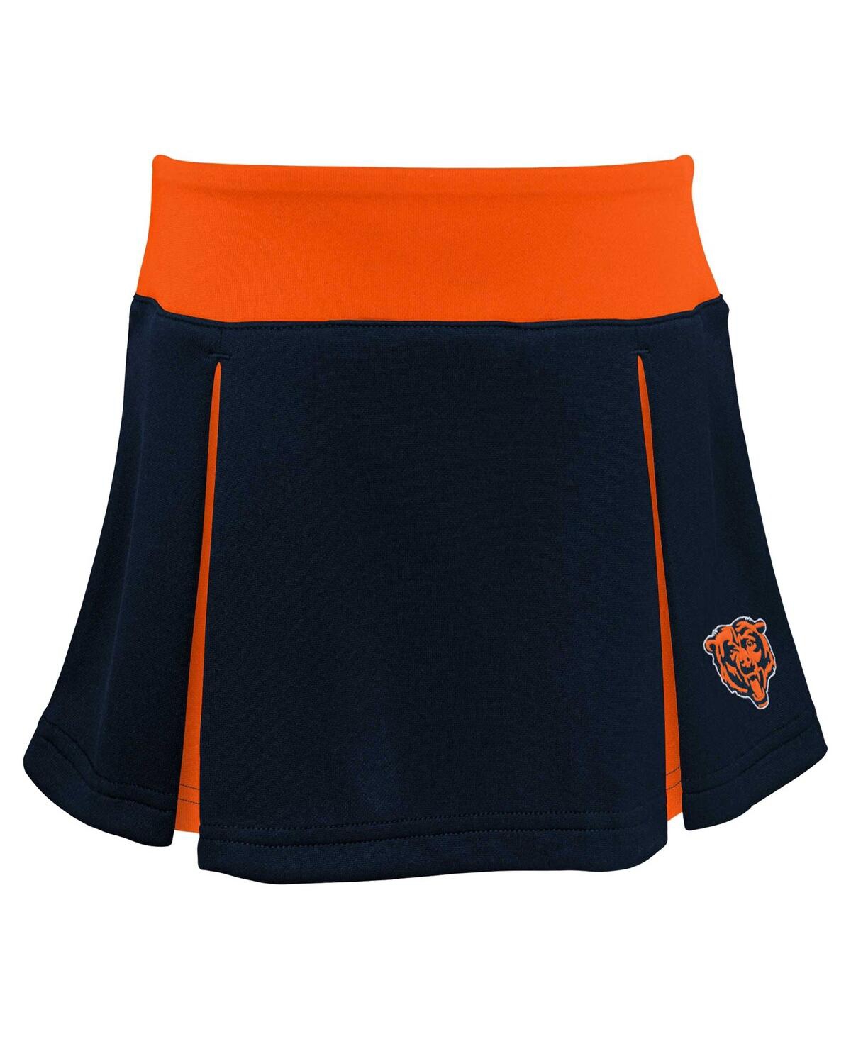 Outerstuff Big Girls Navy Chicago Bears Spirit Two-piece Cheerleader Set In Navy