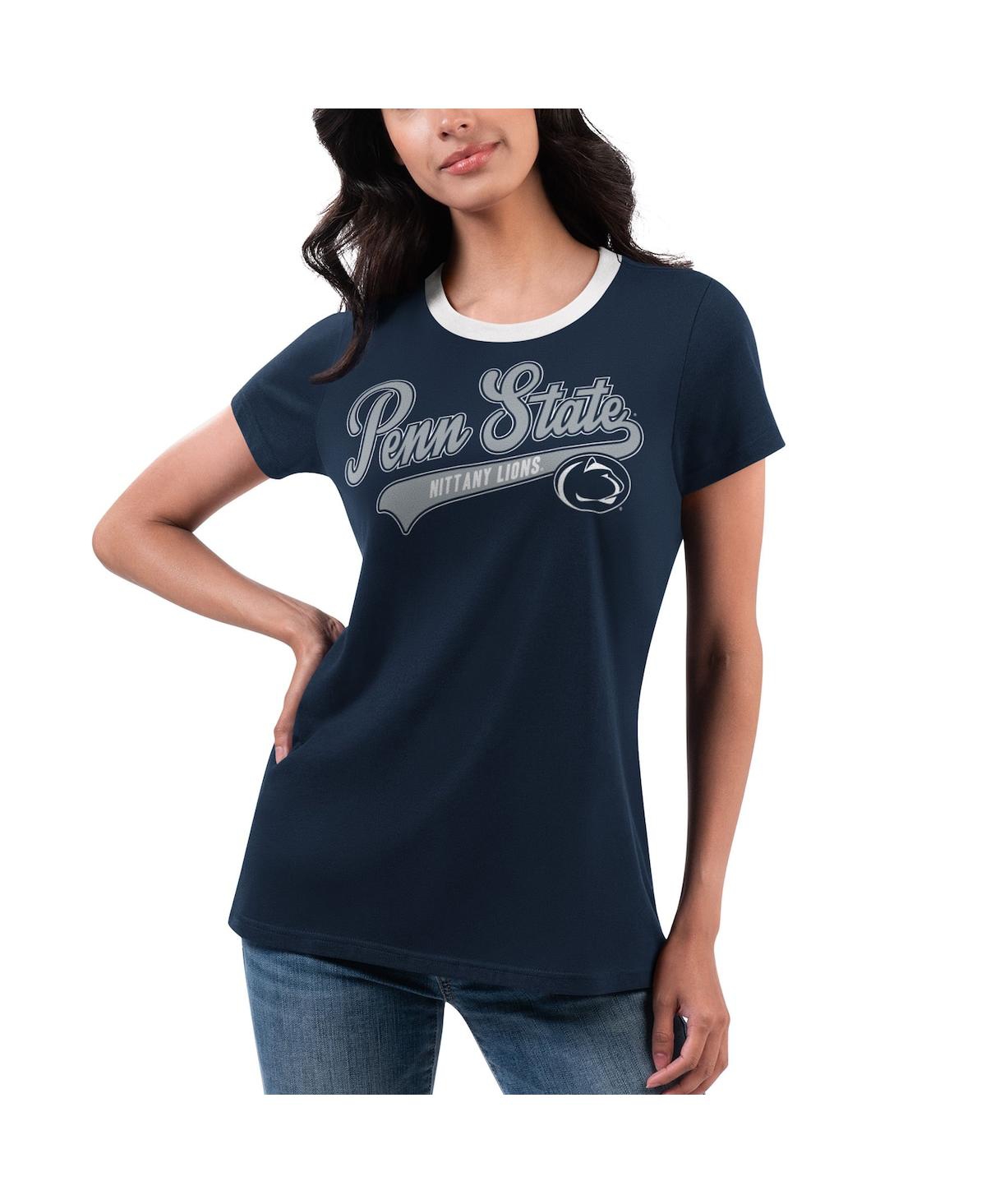G-iii 4her By Carl Banks Women's  Navy Penn State Nittany Lions Recruit Ringer T-shirt