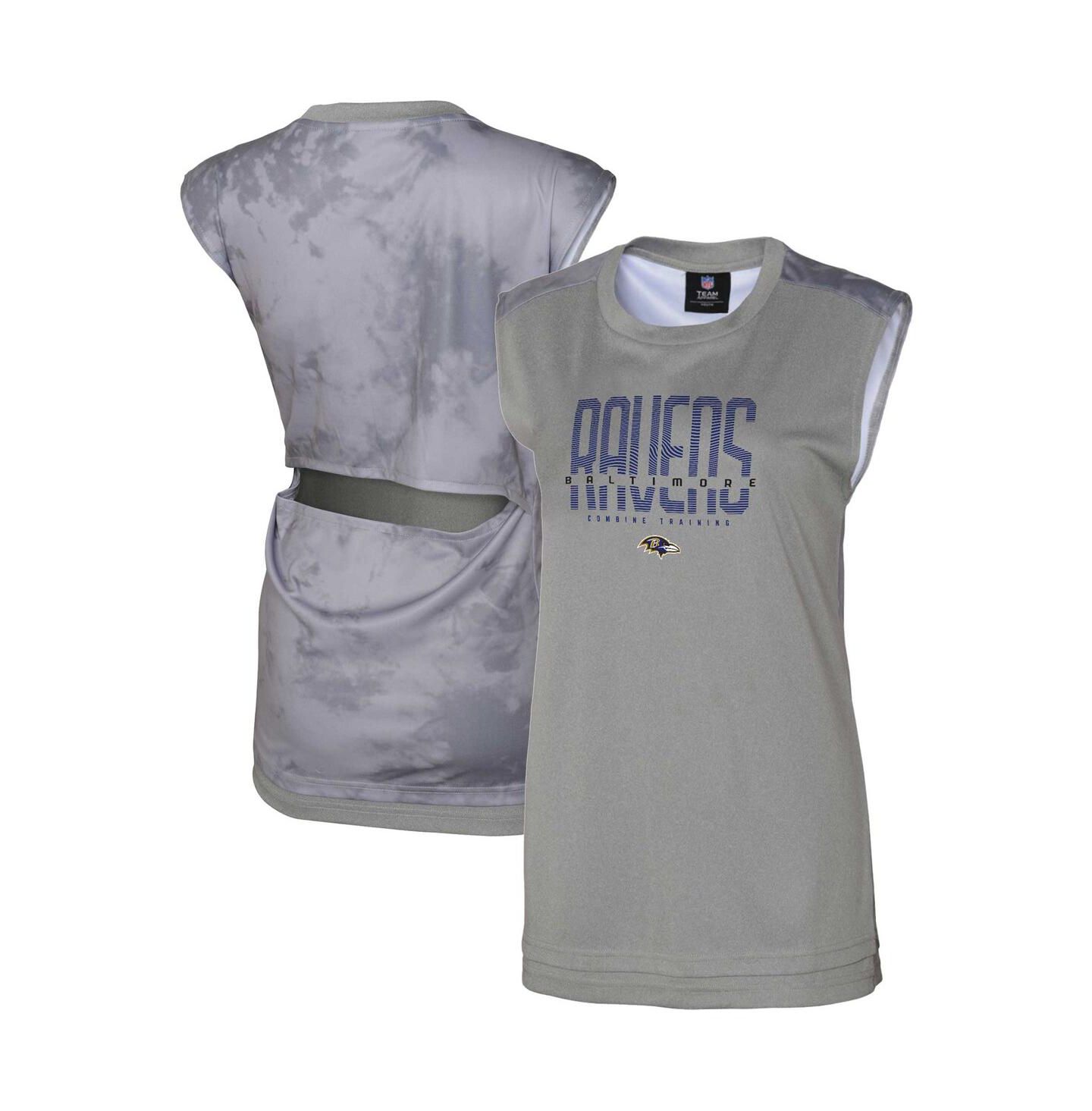 Женский топ Outerstuff Gray Baltimore Ravens No Sweat Tank Top — фото 1