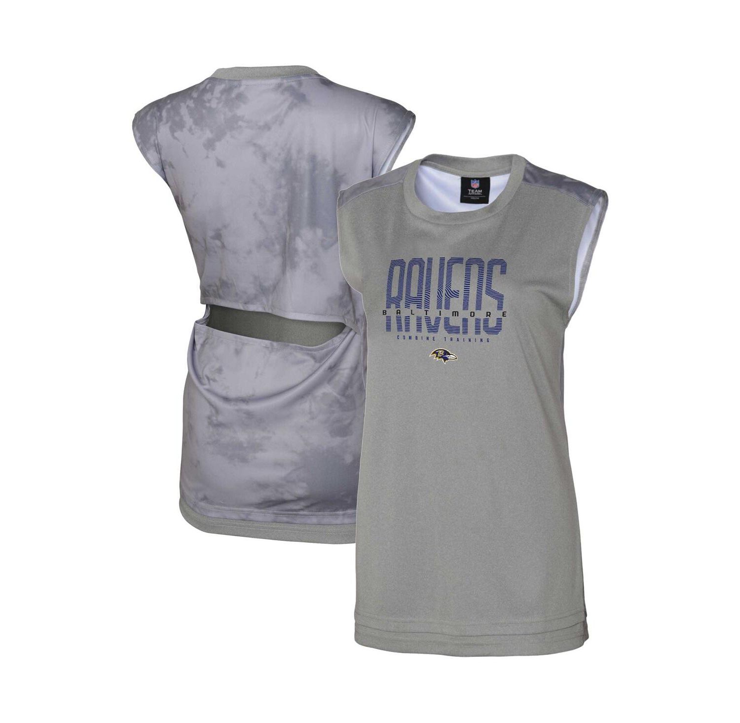 Women's Gray Baltimore Ravens No Sweat Tank Top