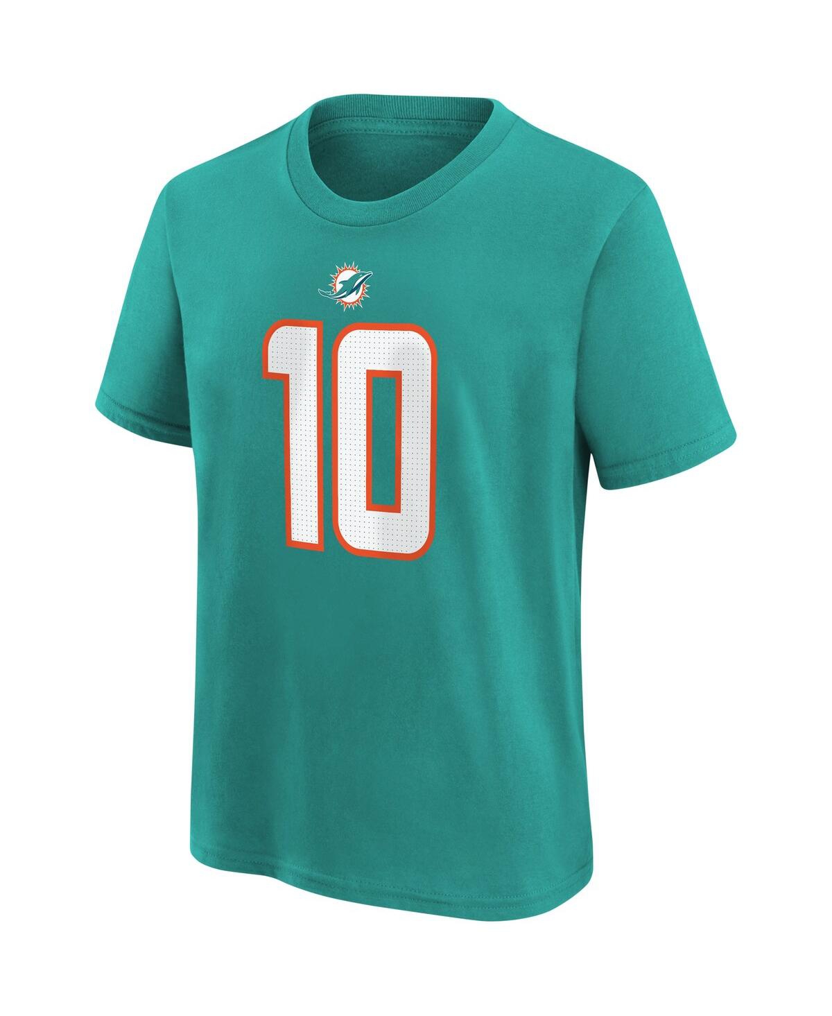 Big Boys Nike Tyreek HillMiami Dolphins Player Name and Number T-shirt - Aqua