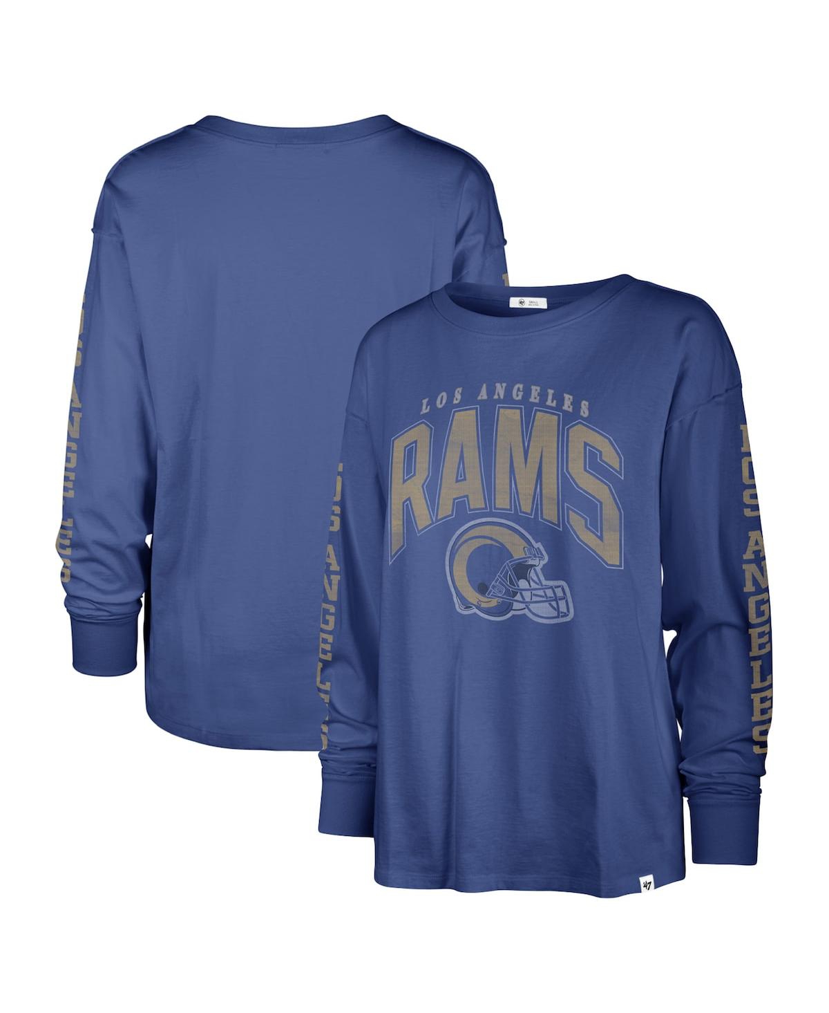47 Brand Women's ' Royal Distressed Los Angeles Rams Tom Cat Long Sleeve T-shirt