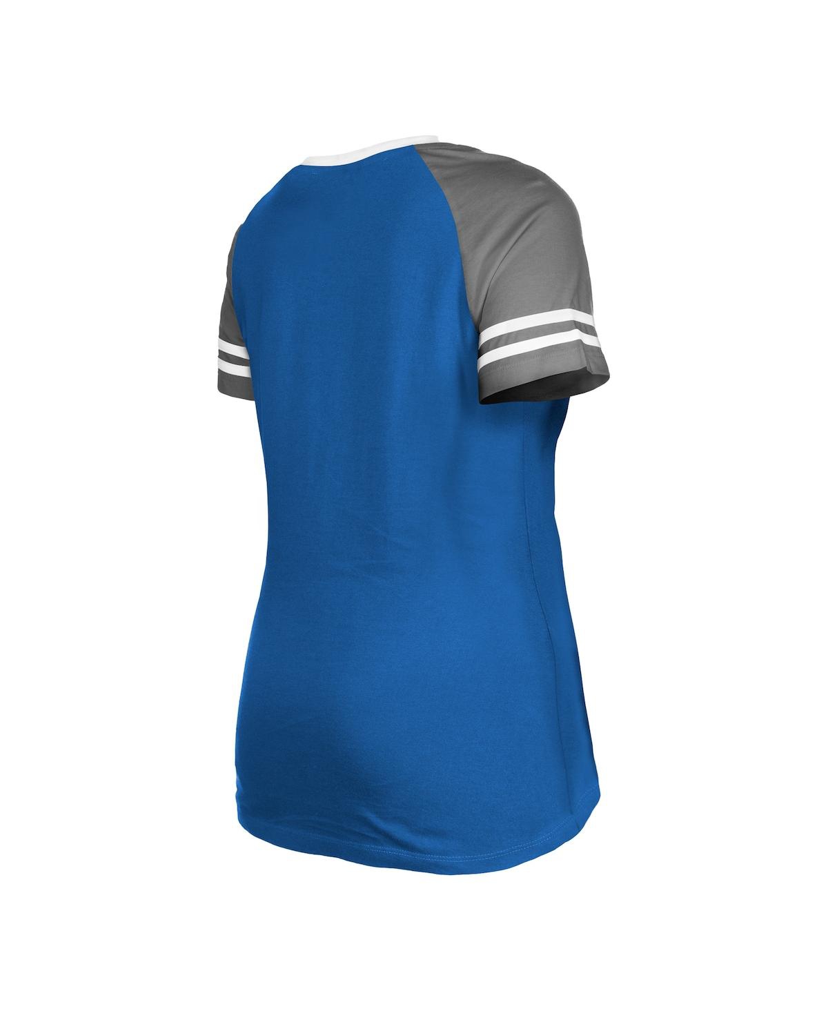 NEW ERA WOMEN'S NEW ERA ROYAL INDIANAPOLIS COLTS RAGLAN LACE-UP T-SHIRT 