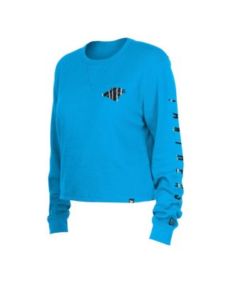 Women's Blue Carolina Panthers Thermal Crop Long Sleeve T-shirt