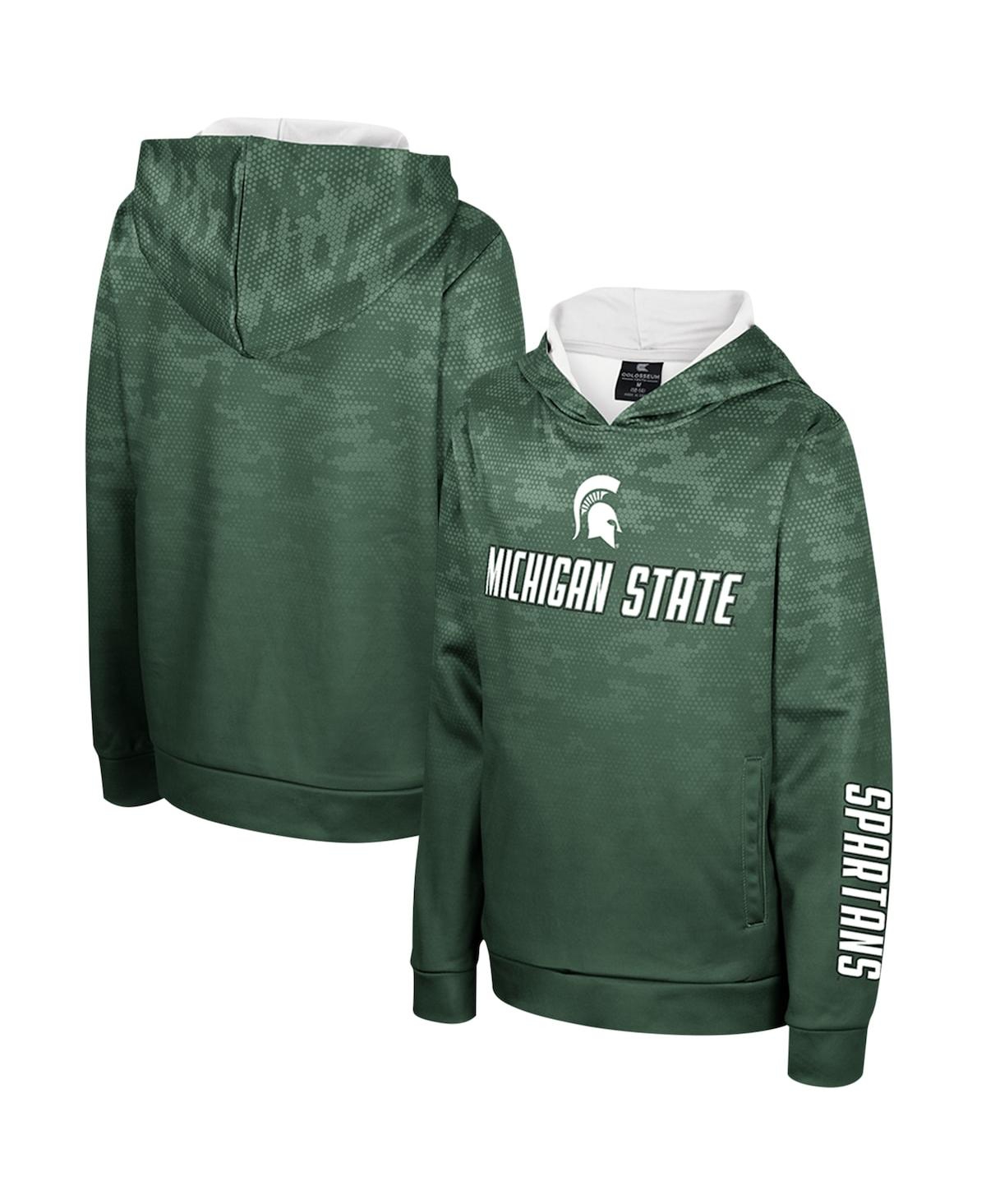 Shop Colosseum Big Boys  Green Michigan State Spartans High Voltage Pullover Hoodie