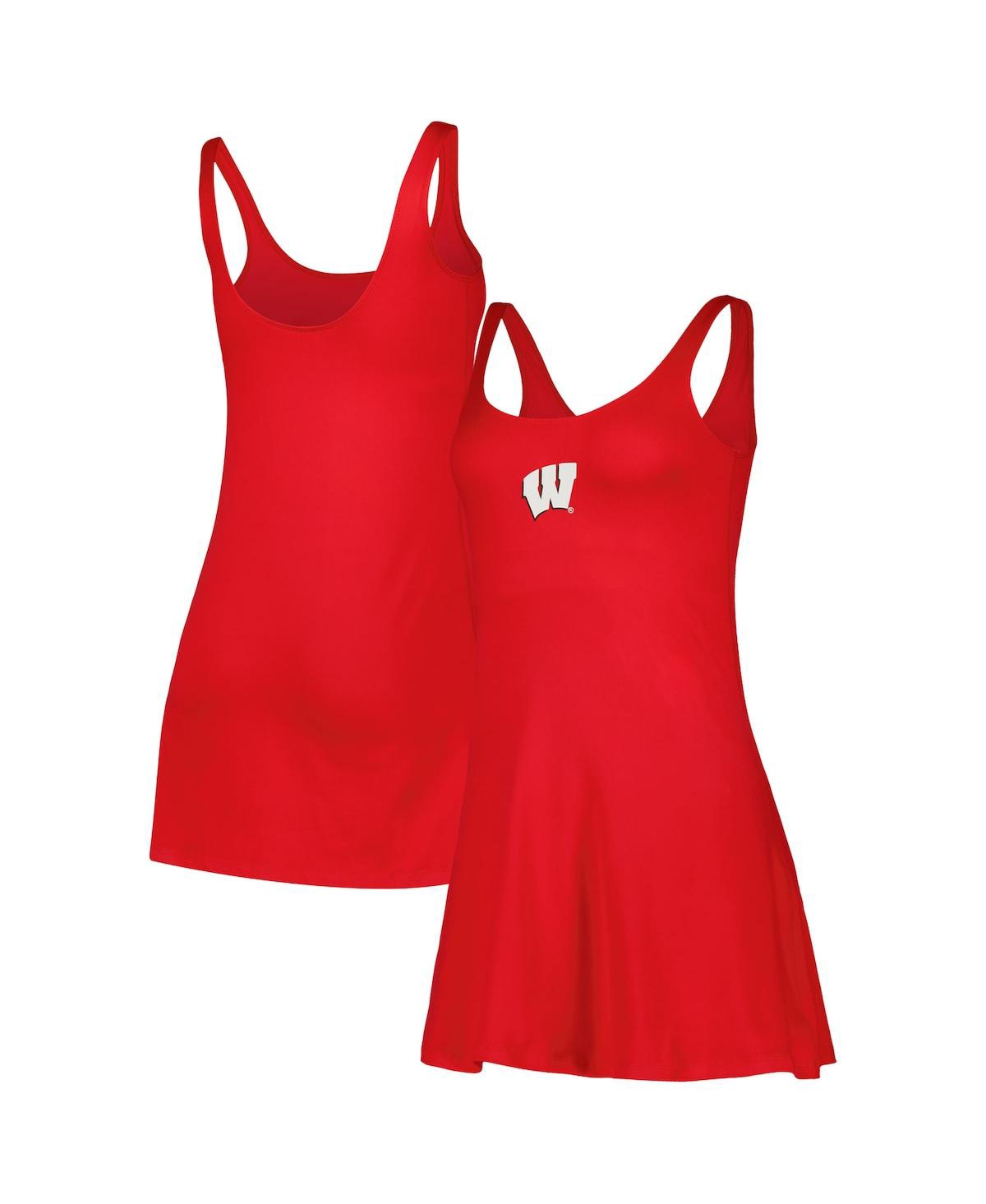 Shop Zoozatz Women's  Red Wisconsin Badgers Logo Scoop Neck Dress
