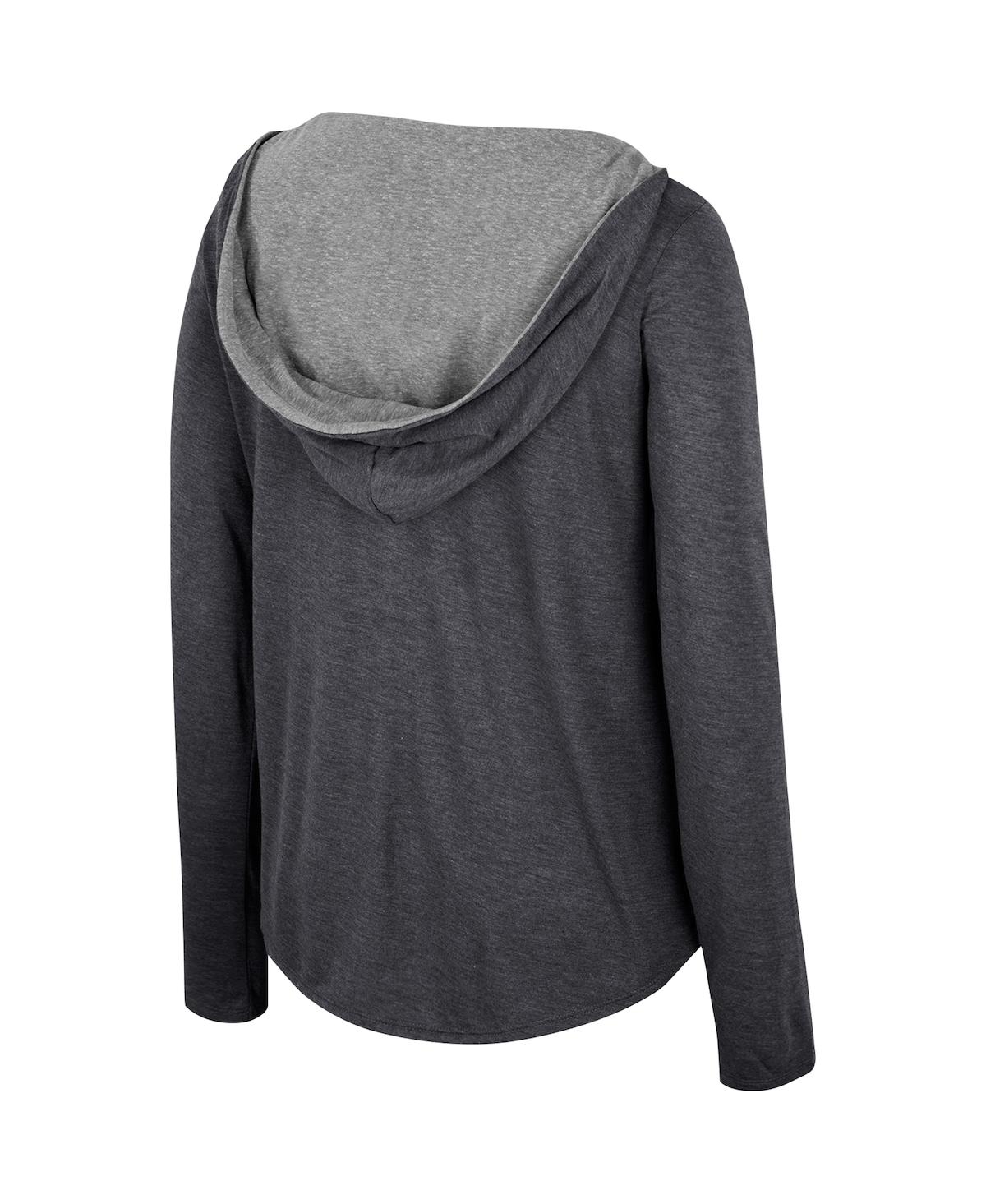 Shop Colosseum Women's  Black Purdue Boilermakers Distressed Heather Long Sleeve Hoodie T-shirt